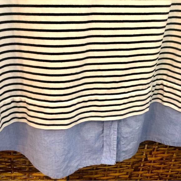 🎉 J. CREW BLUE & WHITE STRIPPED L/S TOP w/ OXFORD PEEK! 🤩 - Picture 8 of 9